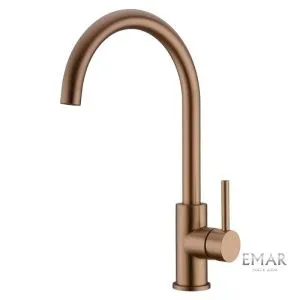 Смеситель кухонный, латунь, 380 мм, цвет - Coppery, одноаэраторный
