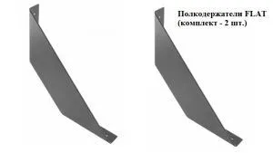 Комплект из 2 полкодержателей FLAT, 200x200 мм, черный матовый