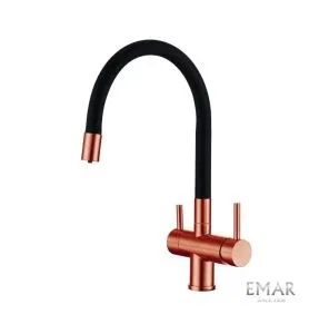 Смеситель кухонный, латунь, 404 мм, цвет - Coppery, одноаэраторный