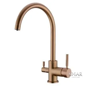 Смеситель кухонный, латунь, 370 мм, цвет - Coppery, одноаэраторный