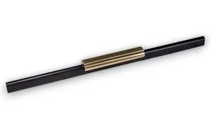 Мебельная ручка-скоба LS286-256/300 мм, цвет - черный матовый/золото