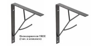Комплект из 2 полкодержателей TREE, 170x200 мм, цвет - черный матовый