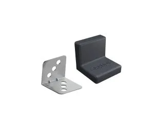 Уголок GRANDIS металлический, 25x25 мм, с декоративной накладкой, цвет - графит