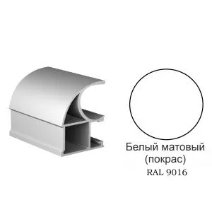 Профиль-ручка, асимметричная, L-2400 мм, цвет - белый матовый RAL9016