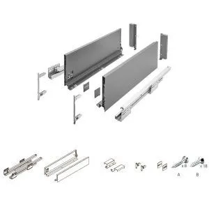 AXIS PRO, комплект высокого ящика C, 450 мм, H-168 мм, цвет - антрацит