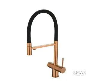 Смеситель кухонный, латунь, 505 мм, цвет - Coppery, двухаэраторный